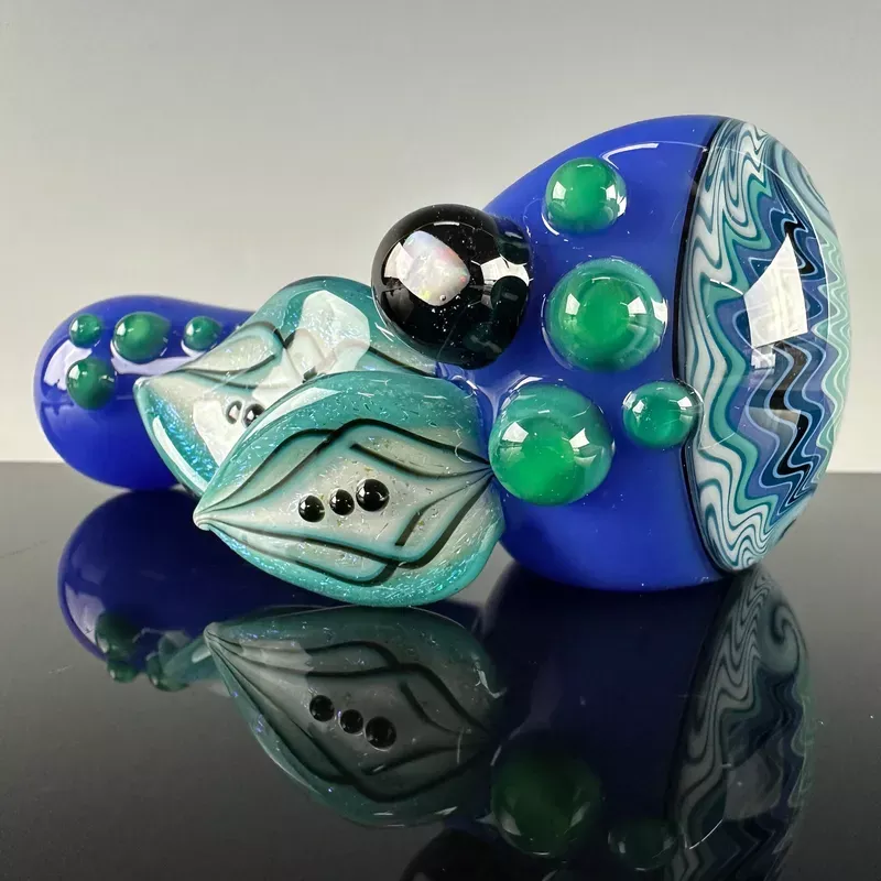 “Blue Cheese ” Reversal Spoon by Blossom Glass