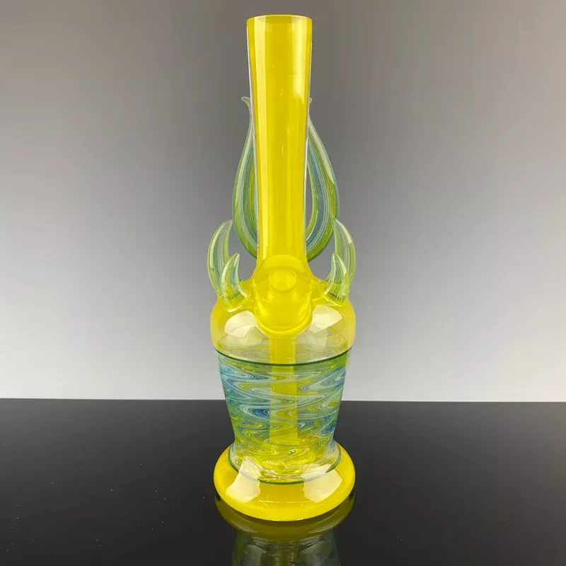 “Chartreuse ” Horned Mini Tube by Crux Glass