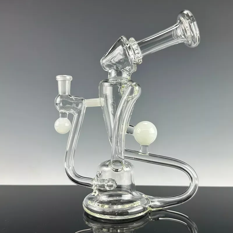 “Emerald White ” Accented Single Uptake Recycler by Symetrik Glass