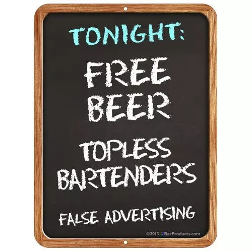“False Advertising” Kolorcoat™ Metal Bar Sign