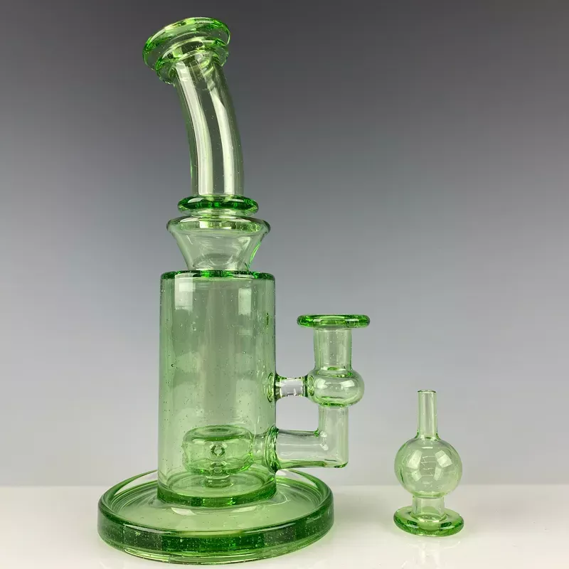 “Kryptonite ” Mini Rig w/ Bubble Cap by Eric Law Glass