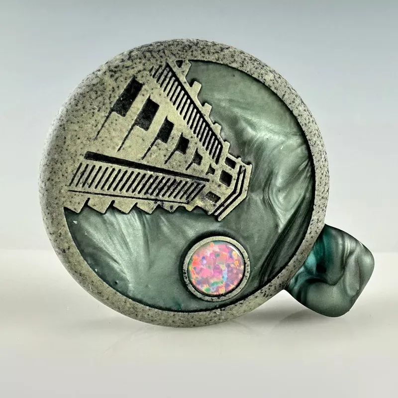 “Mayan Temple ” Sandblasted Pendant by GlassMaze