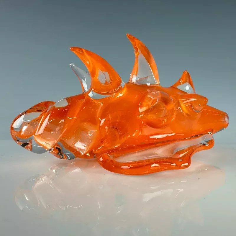 “Orange Crayon ” Spiked Seashell Handpipe by Christina Cody