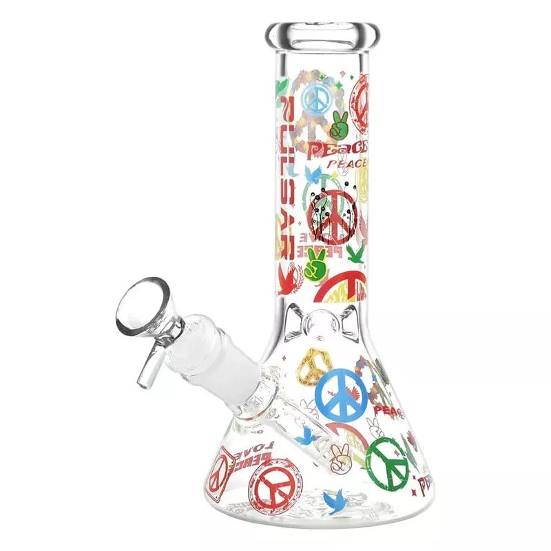 Pulsar World Peace Beaker Glass Water Pipe – 7.75 ” / 14mm F