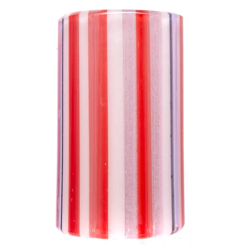 RekTipz – Glass Tip – 6 Shooter – 12mm – Red, White & Pink Stripe