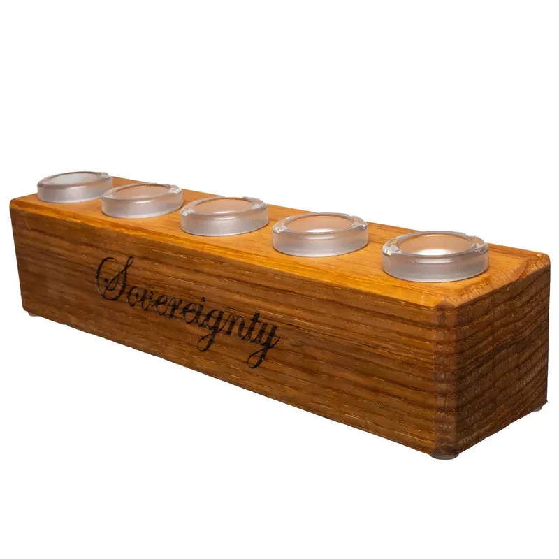 Sovereignty x Dank Woodworks – Slide Display – 5 Slot – 18mm – Red Oak